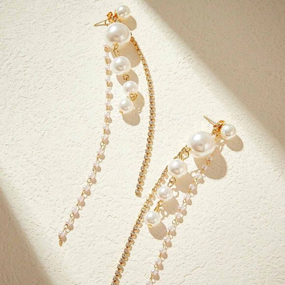 Anthropologie Jewelry - New! Belle Gold Pearl Drop Earrings (3038) NWOT